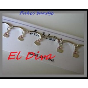 Enkelbandje Roze Hartjes